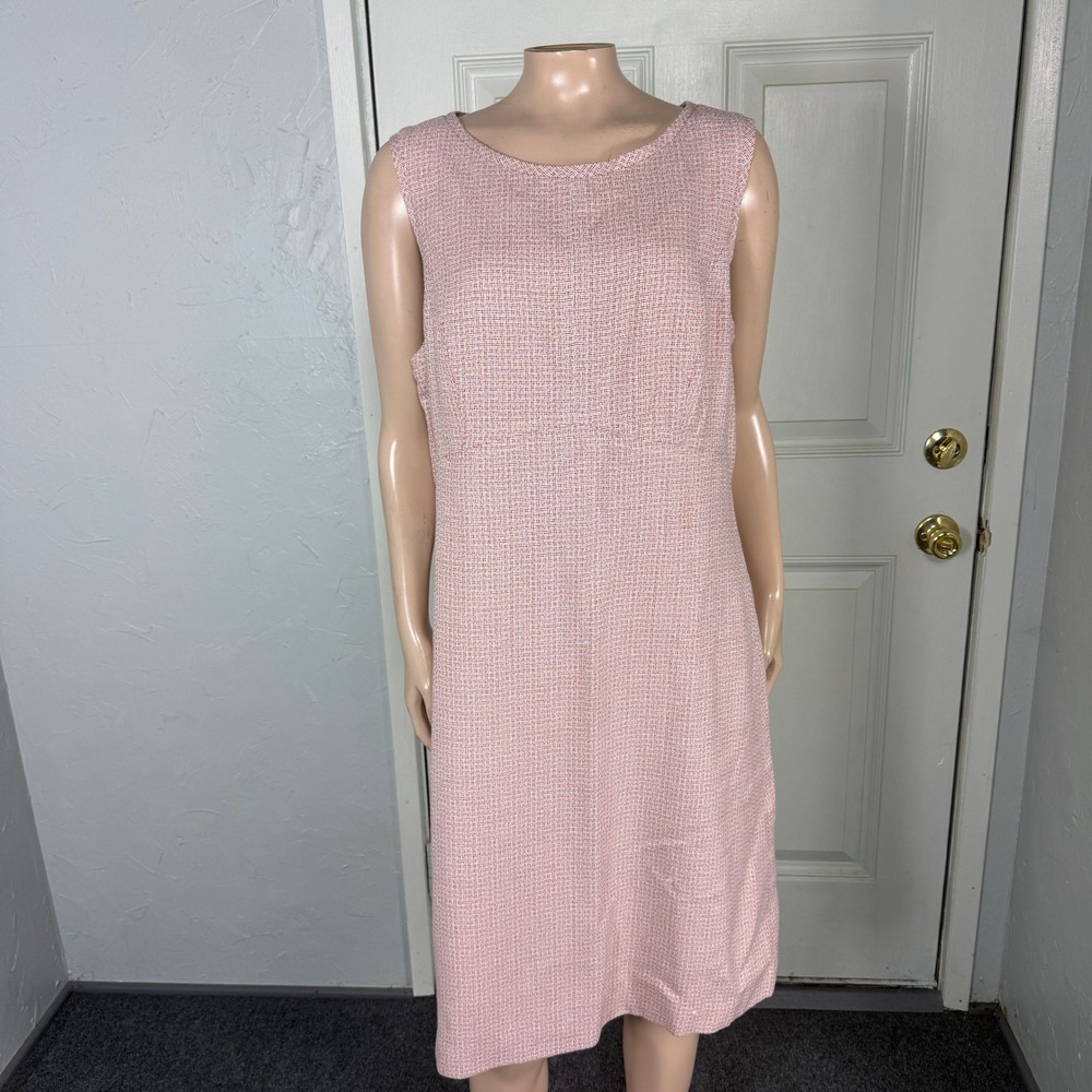 Pendleton Women's Dress 12 Virgin Wool Rayon Woven Sheath Sleeveless knit H4-26